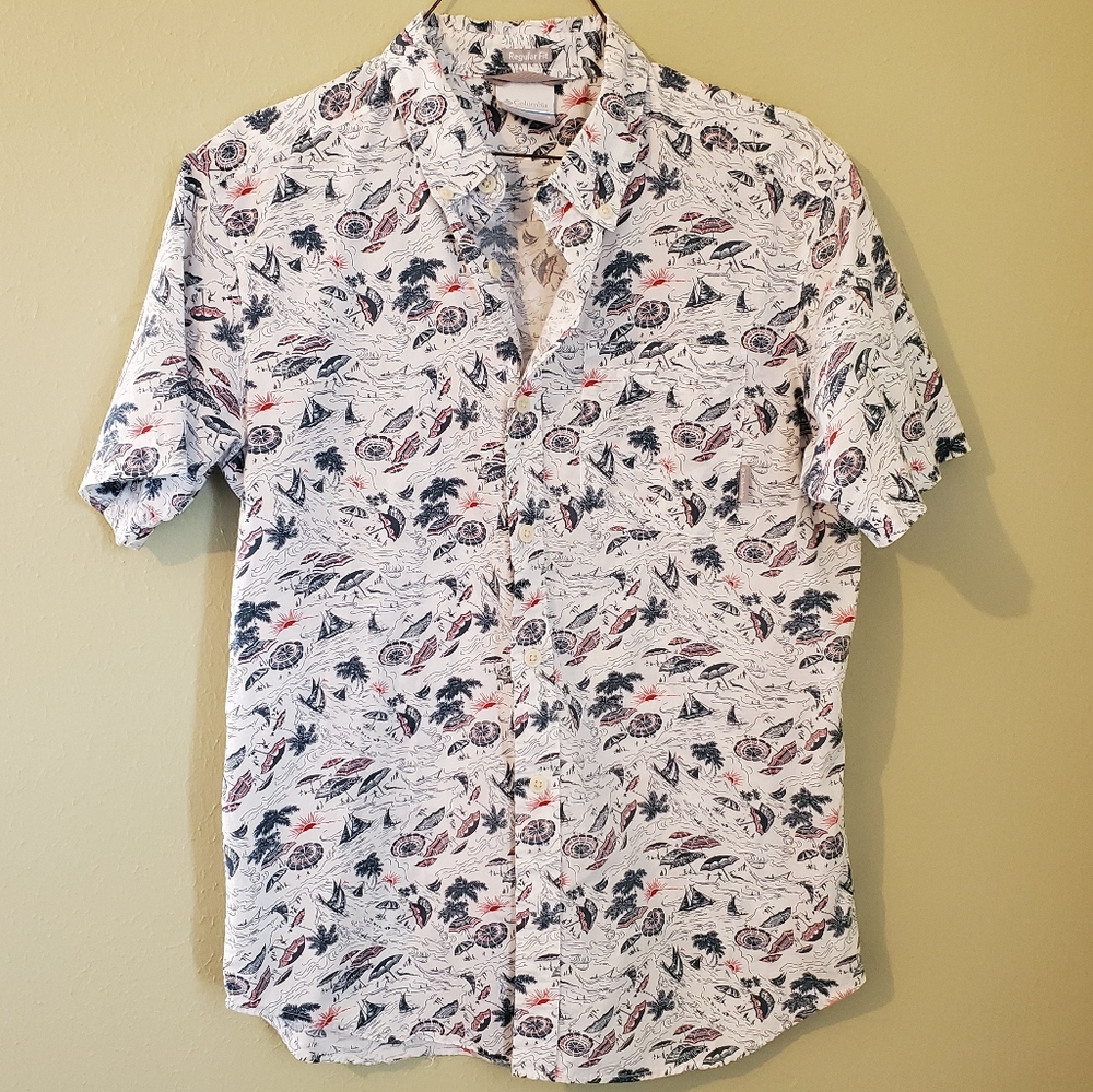 Columbia Beach Novelty Print Unisex Top  Sz S